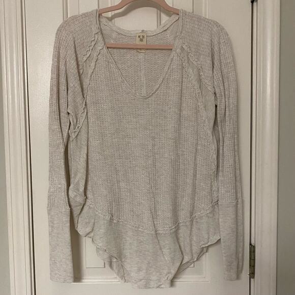 FREE PEOPLE • Oatmeal Cream Long Sleeve Catalina Thermal Top - Picture 2 of 6